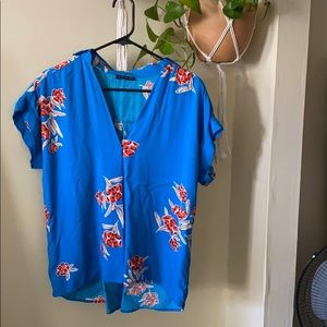 Blue Floral Blouse